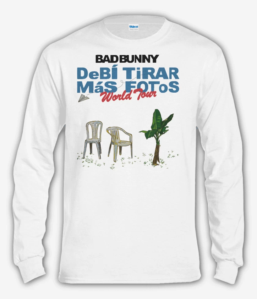 Polera manga larga Blanco de Bad Bunny Debi Tirar Más Fotos