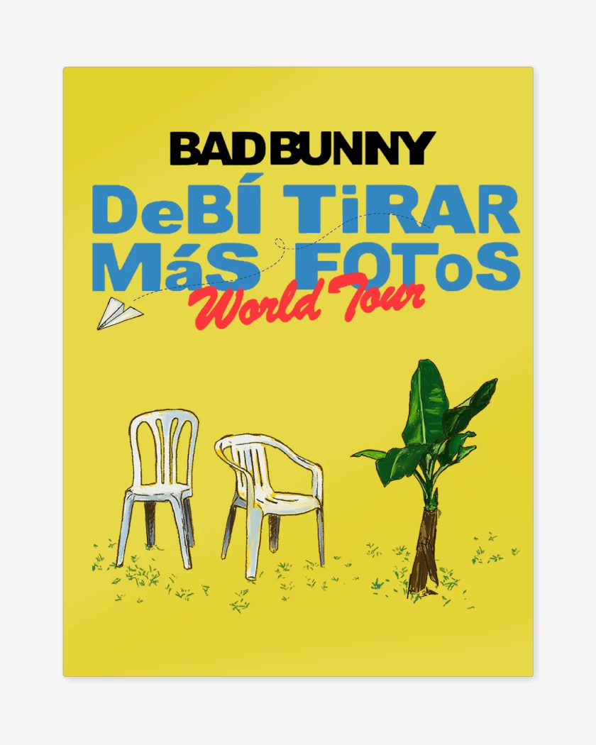 Print metalico Amarillo de Bad Bunny Debi Tirar Más Fotos