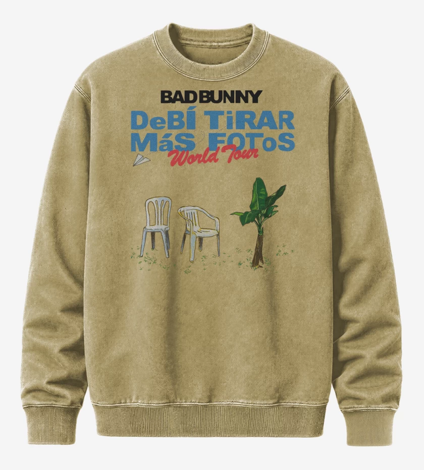 Poleron Polo Acid Wash Beige de Bad Bunny Debi Tirar Más Fotos