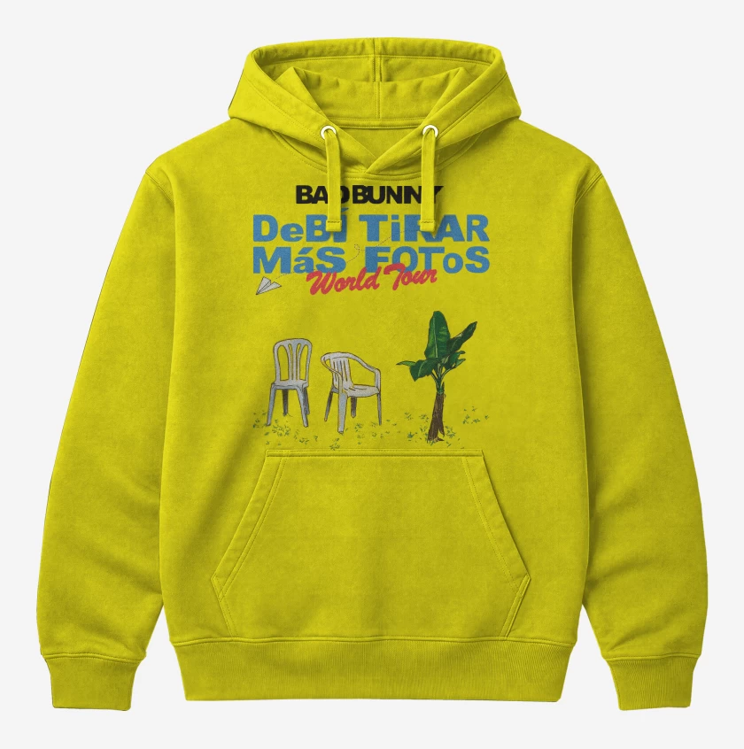 Polerón Canguro Amarillo de Bad Bunny Debi Tirar Más Fotos