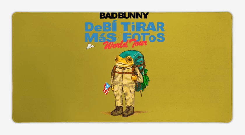 Mouse pad Gamer Amarillo de Bad Bunny World Tour