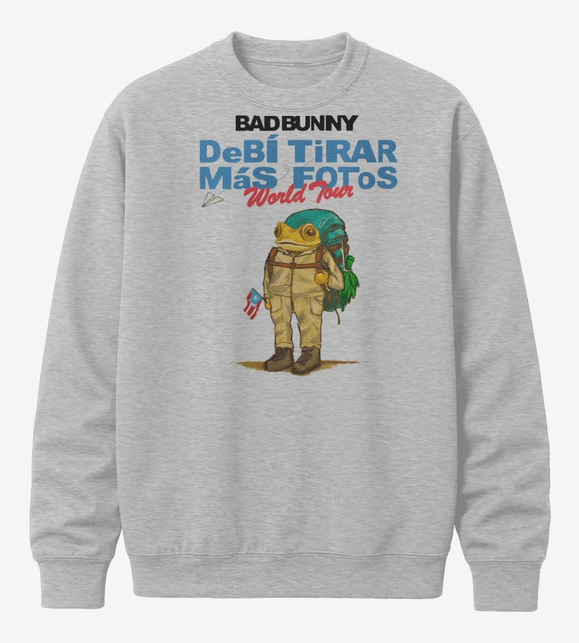 Poleron polo Gris Melange de Bad Bunny World Tour