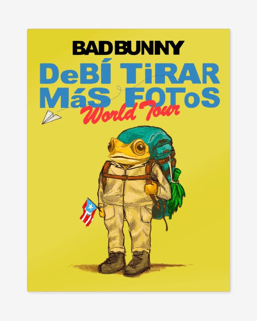 Print metalico Amarillo de Bad Bunny World Tour