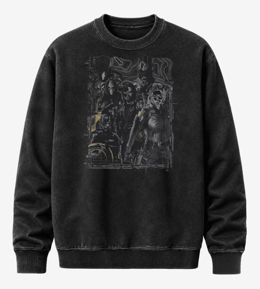 Poleron Polo Acid Wash Negro de Thunderbolts New Avengers