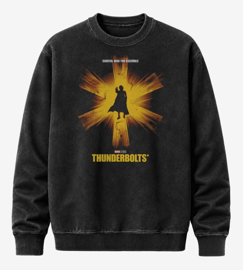 Poleron Polo Acid Wash Negro de Thunderbolts Void Sentry