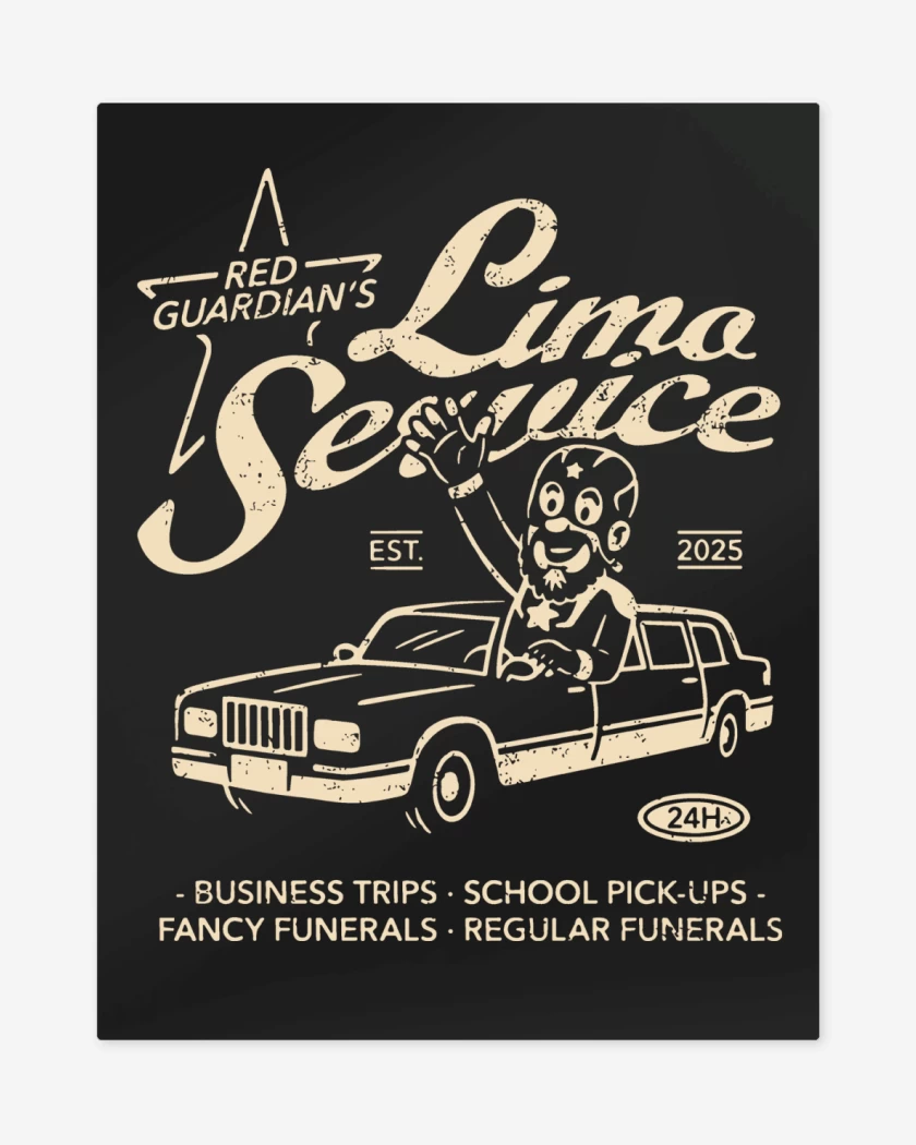 Print metalico Red Guardian Limo