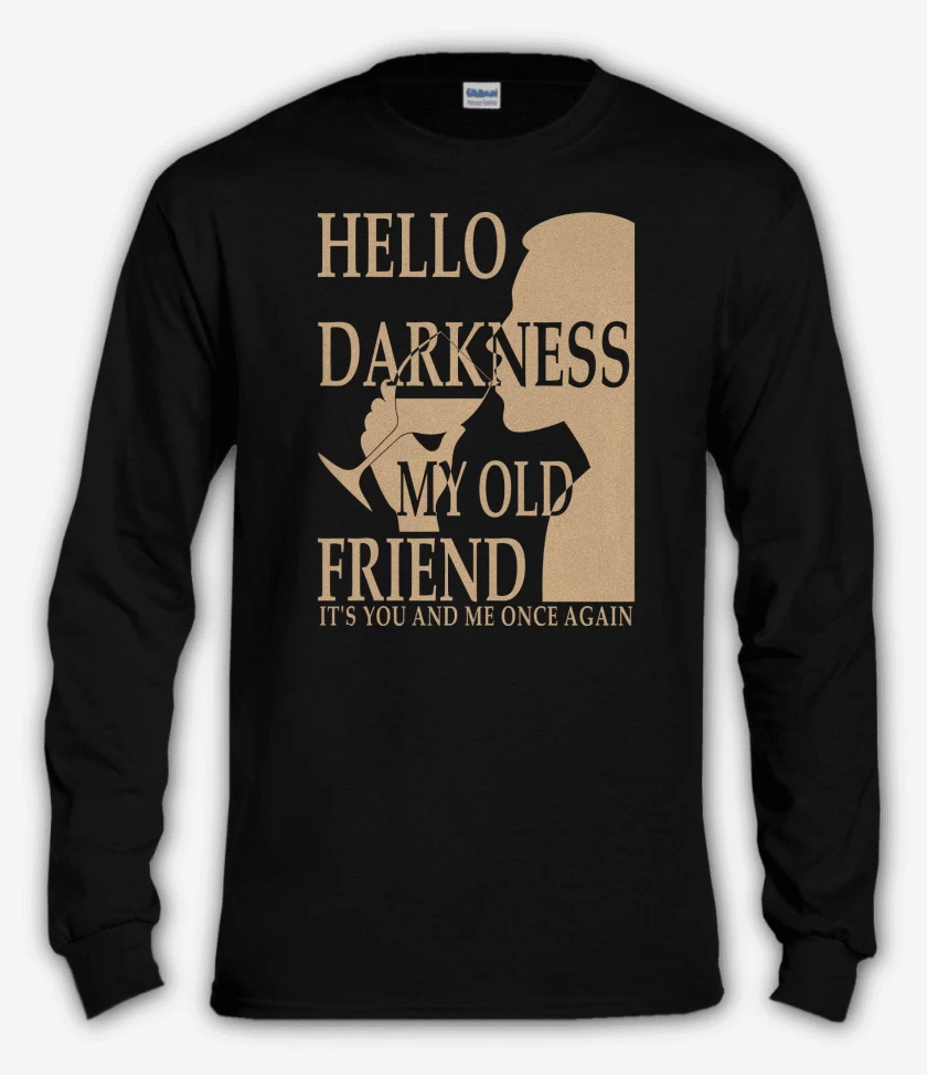 Polera manga larga Negro de Hello Darkness My Old Friend