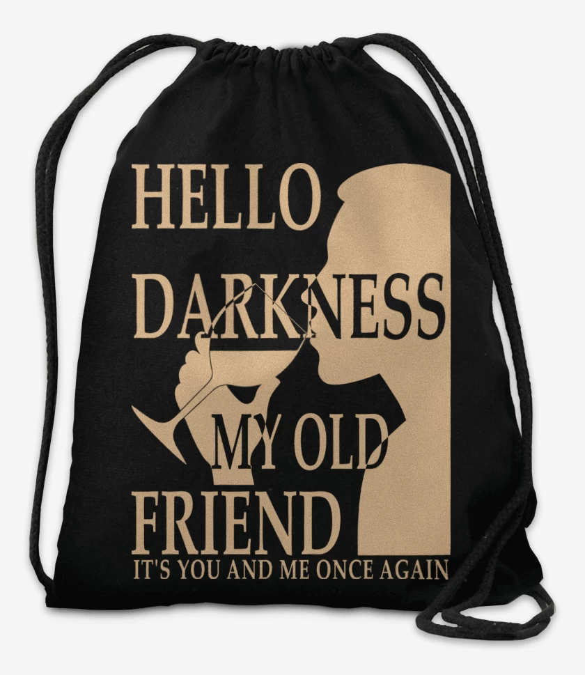Mochila Negro de Hello Darkness My Old Friend