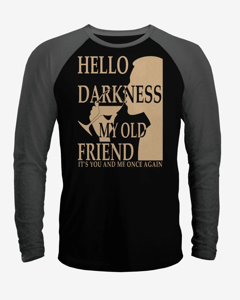 Polera Raglan Hello Darkness My Old Friend