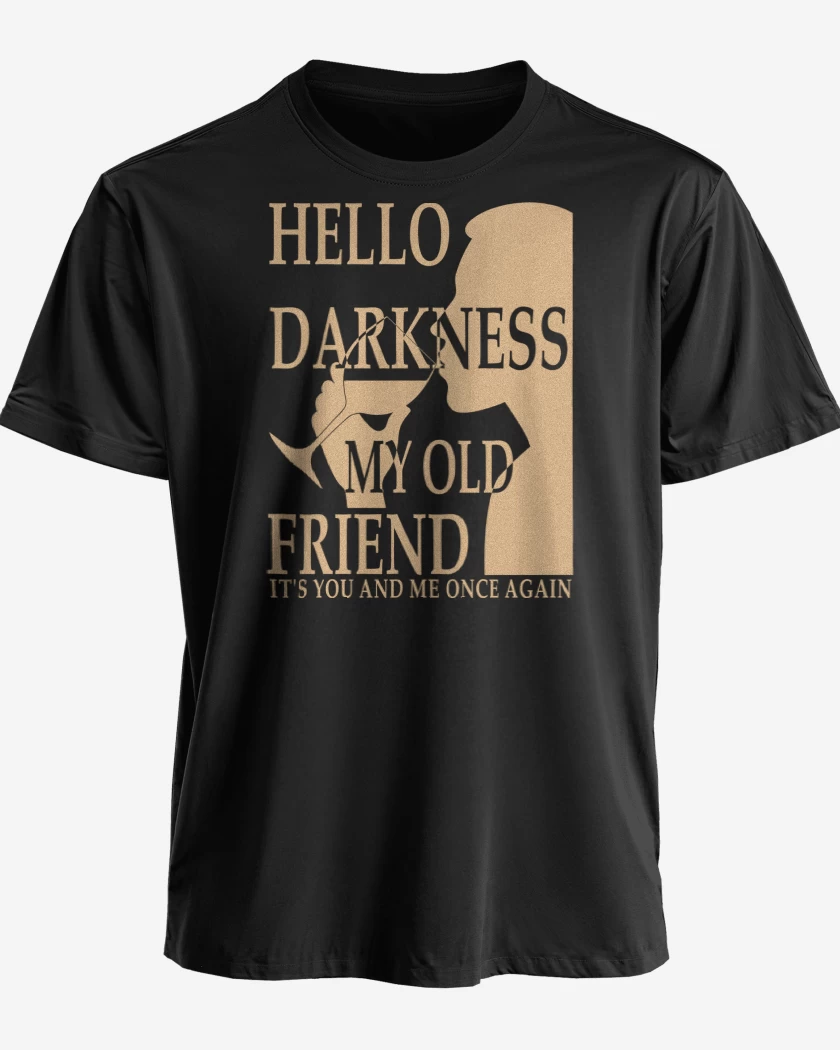 Polera premium Negro de Hello Darkness My Old Friend