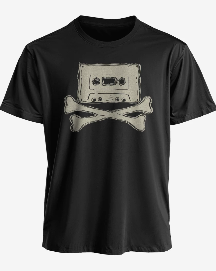 Polera Negro de Cassette Pirata