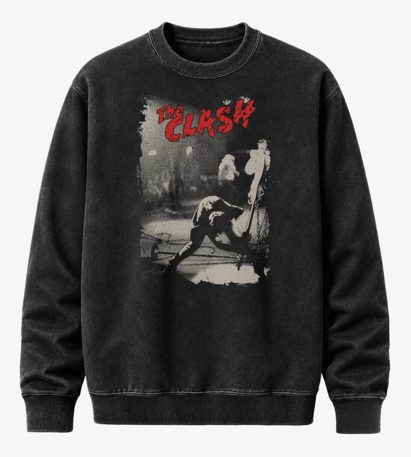 Poleron Polo Acid Wash Negro de The Clash 2