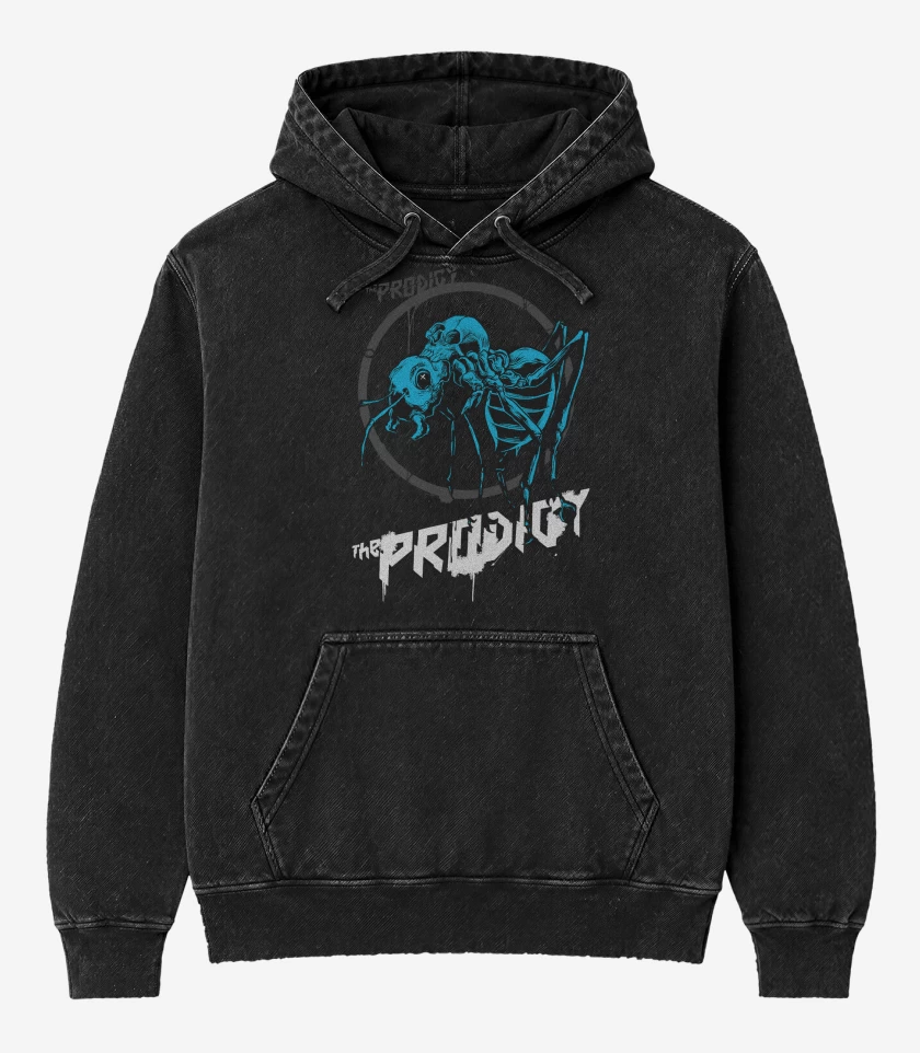 Poleron Canguro Acid Wash Negro de The Prodigy