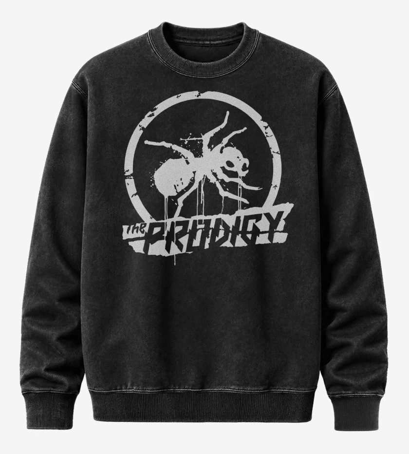 Poleron Polo Acid Wash Negro de The Prodigy logo