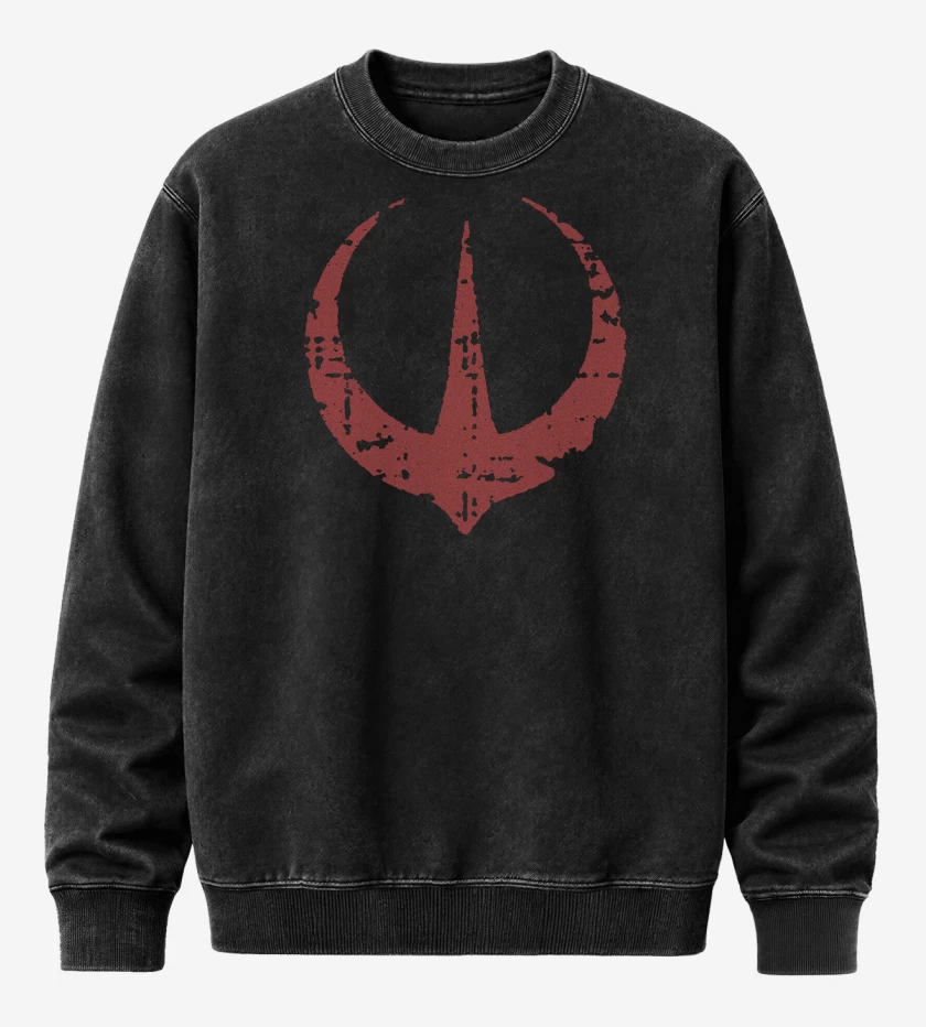 Poleron Polo Acid Wash Negro de Star Wars Andor Simbolo