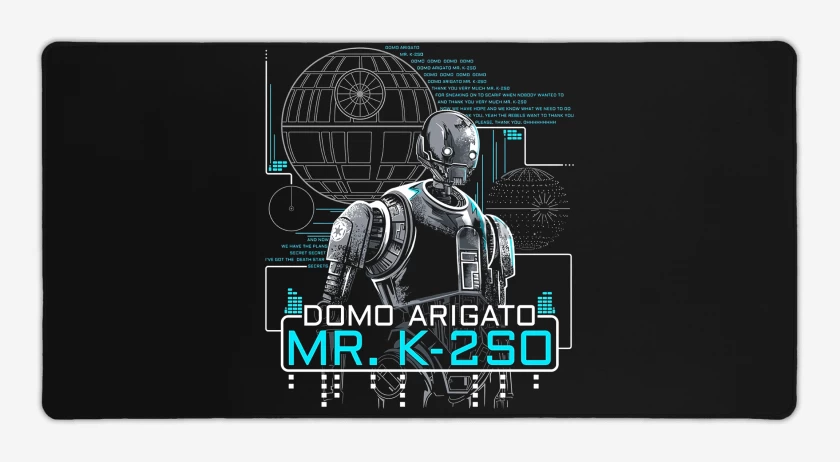 Mouse pad Gamer Negro de Star Wars Mr K2SO