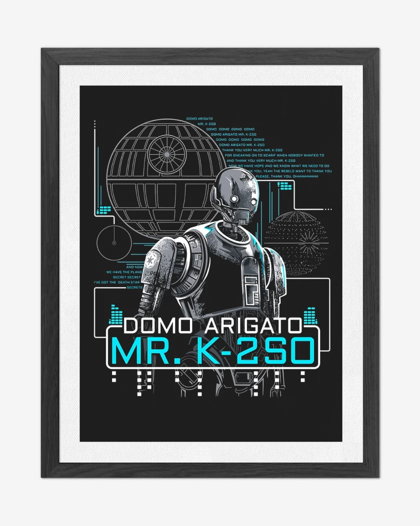 Cuadro decorativo Negro de Star Wars Mr K2SO