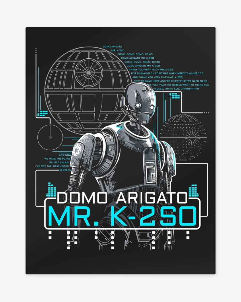 Print metalico Negro de Star Wars Mr K2SO