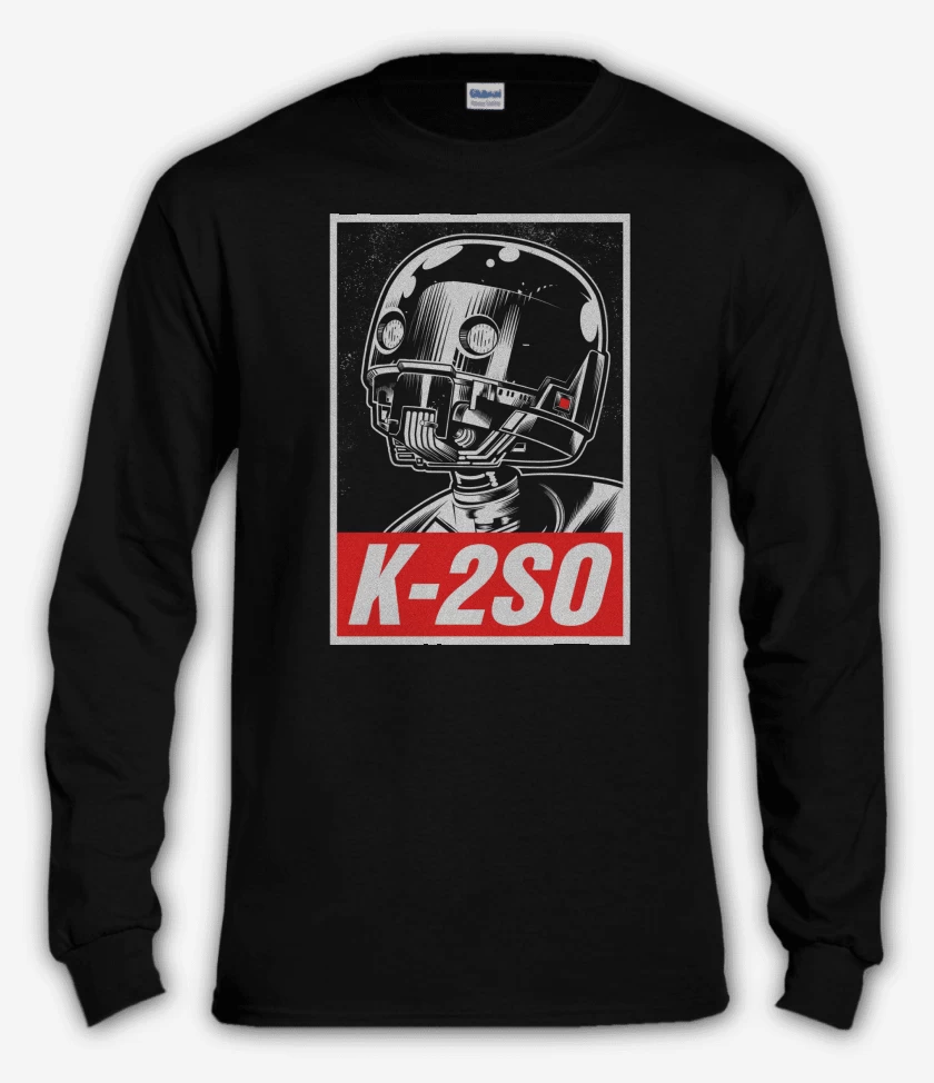 Polera manga larga Negro de Star Wars K2SO