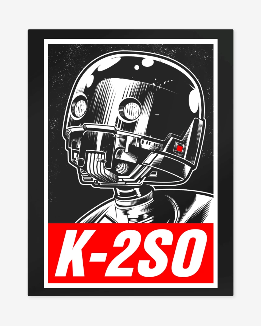 Print metalico Negro de Star Wars K2SO