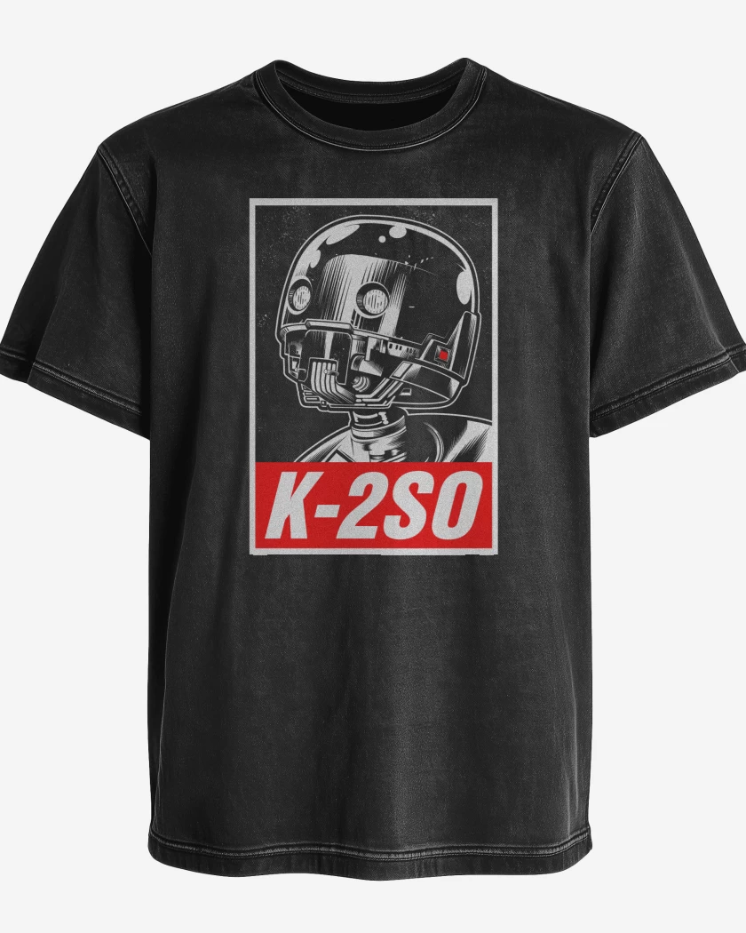 Polera desgastada Negro de Star Wars K2SO