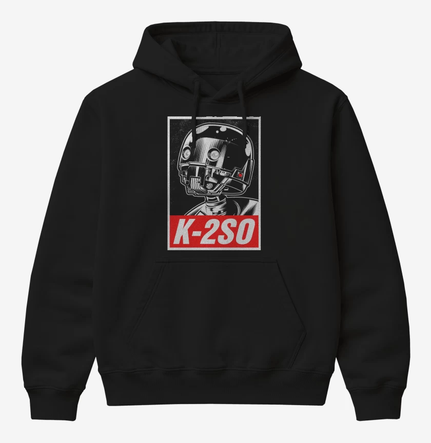 Poleron Canguro básico Negro de Star Wars K2SO