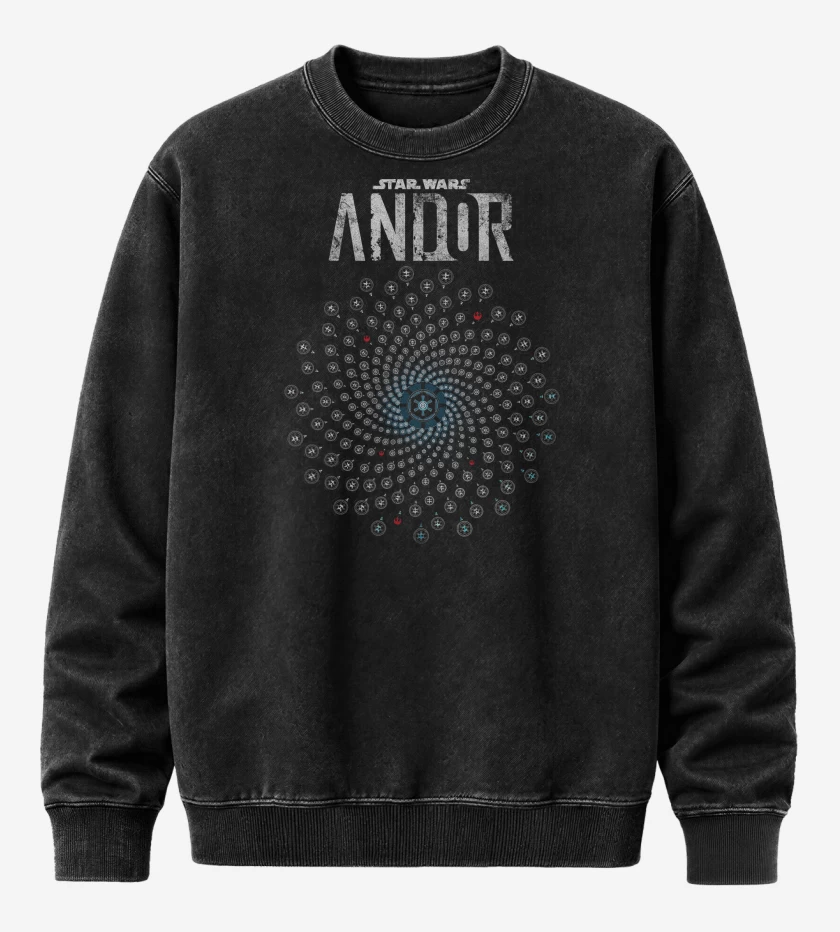 Poleron Polo Acid Wash Negro de Star Wars Andor Vortice