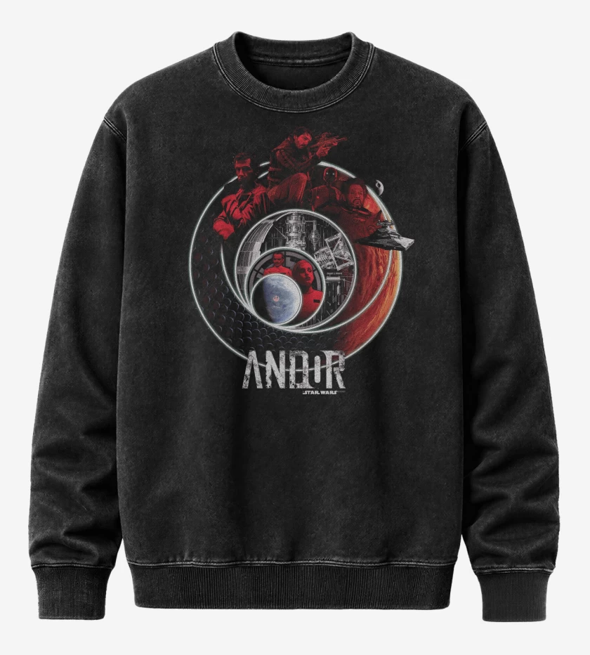 Poleron Polo Acid Wash Negro de Andor A Star Wars Story