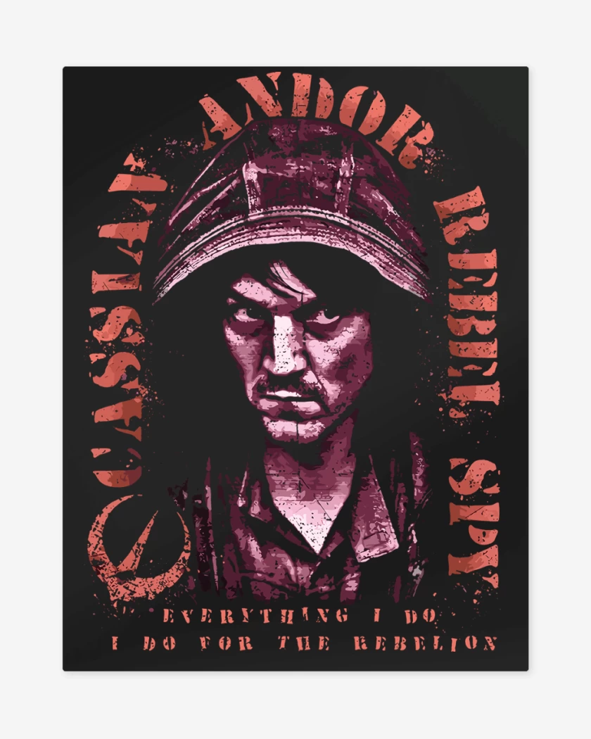 Print metalico Negro de Star Wars Cassian Andor