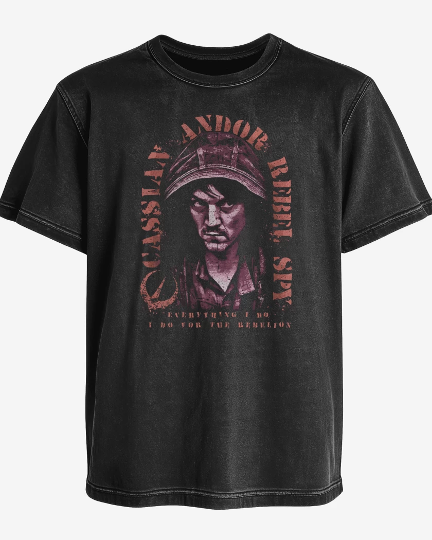 Polera desgastada Negro de Star Wars Cassian Andor