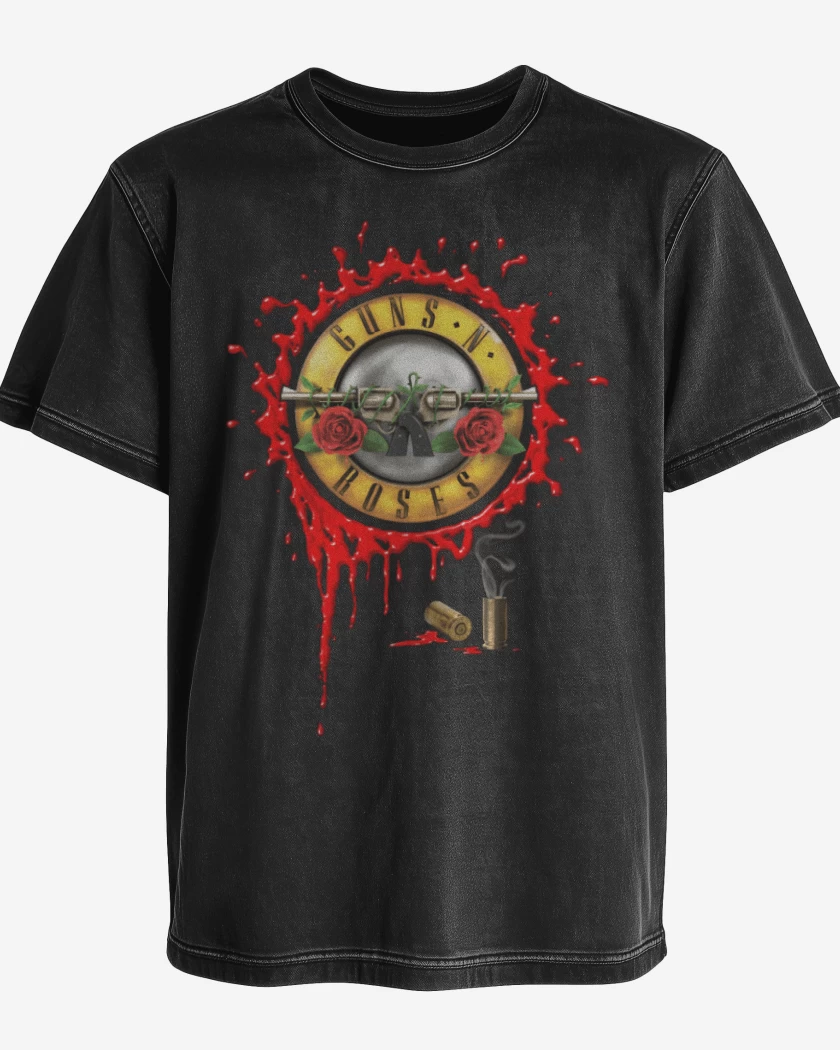 Polera desgastada Guns and roses full color
