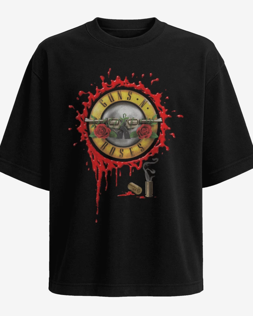 Polera Oversize Guns and roses full color