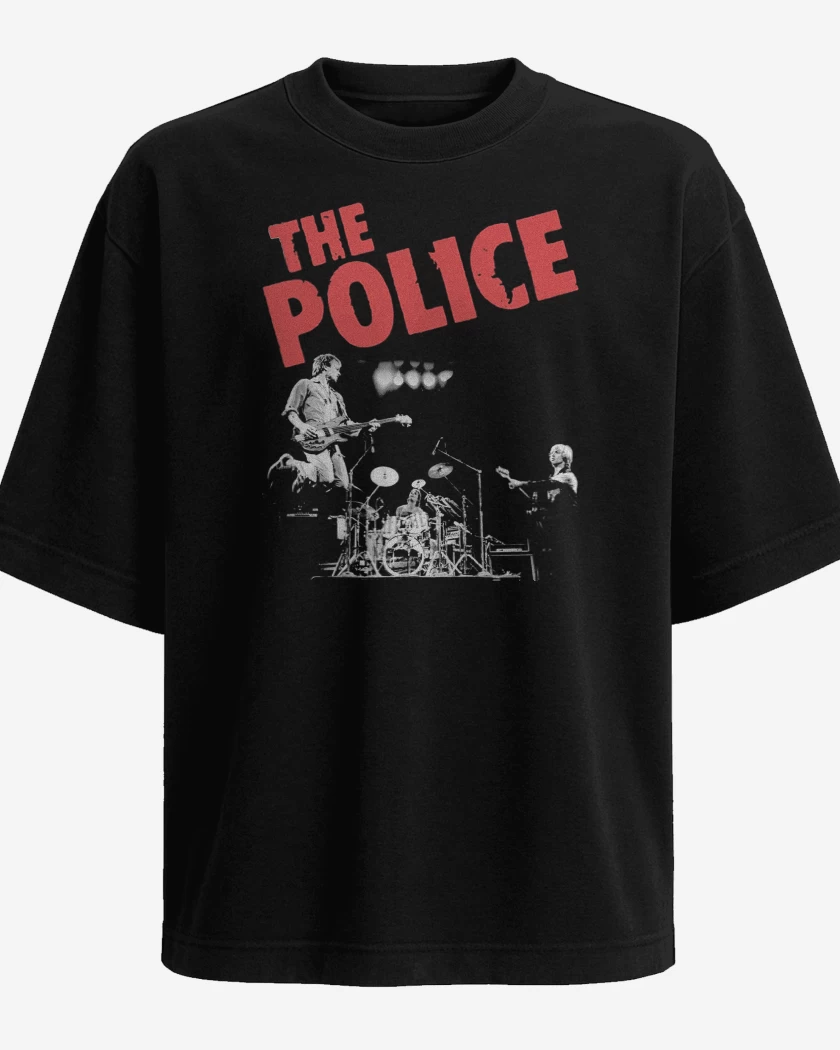Polera Oversize Negro de The Police Band