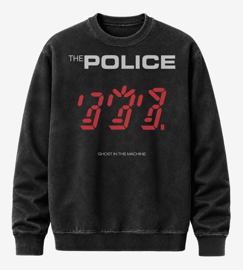 Poleron Polo Acid Wash Negro de The Police Ghost in the Machine