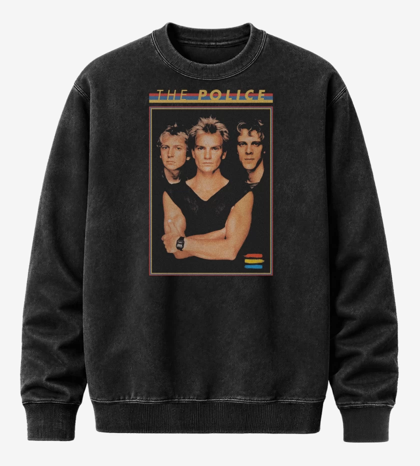 Poleron Polo Acid Wash Negro de The Police