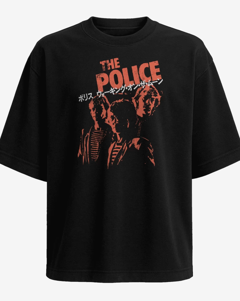 Polera Oversize Negro de The Police Japan
