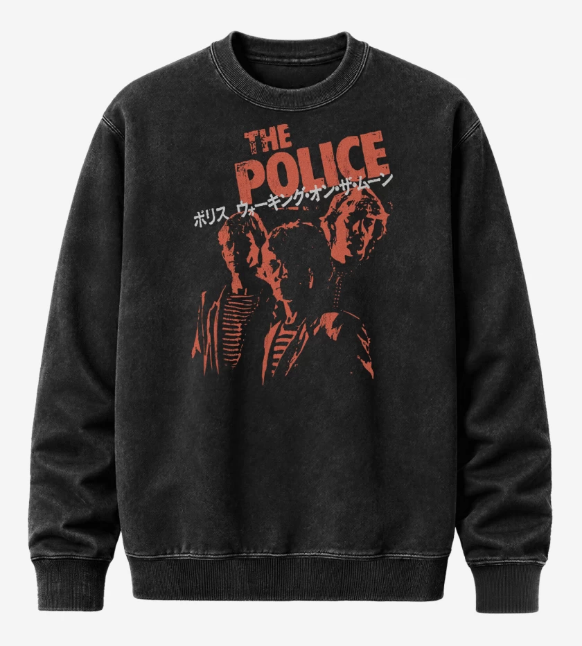 Poleron Polo Acid Wash Negro de The Police Japan