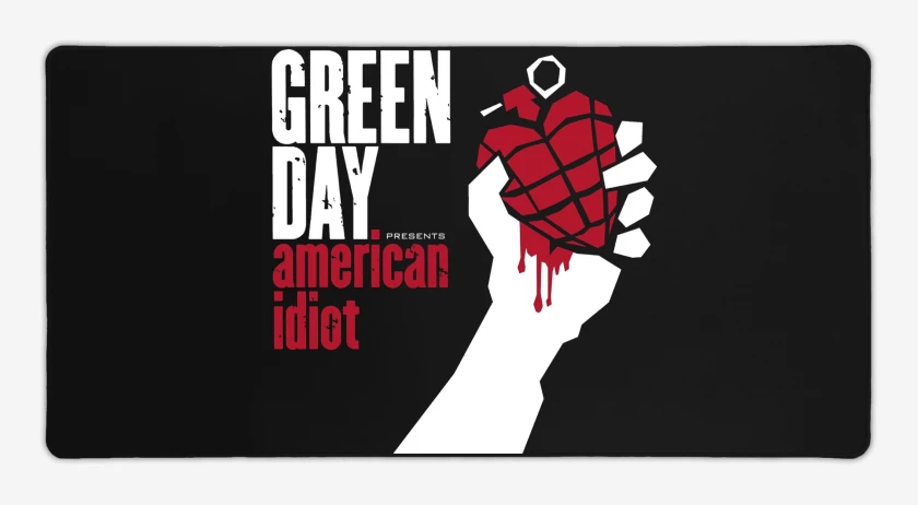 Mouse pad Gamer Negro de Green Day American Idiot