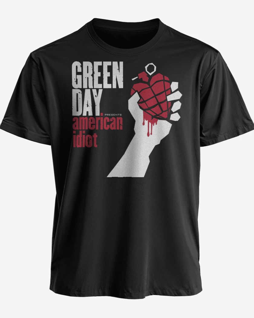 Polera premium Negro de Green Day American Idiot