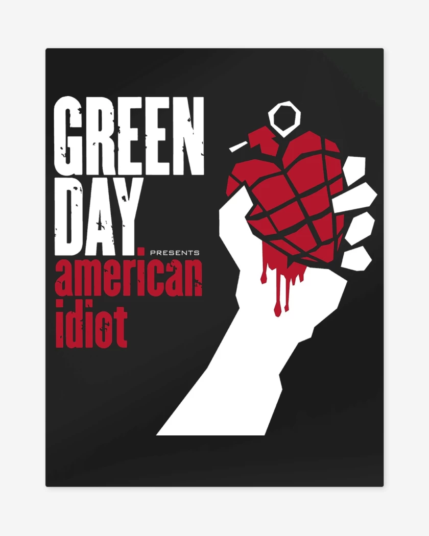 Print metalico Negro de Green Day American Idiot