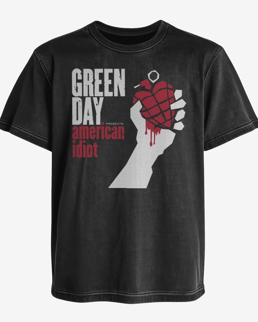 Polera desgastada Green Day American Idiot