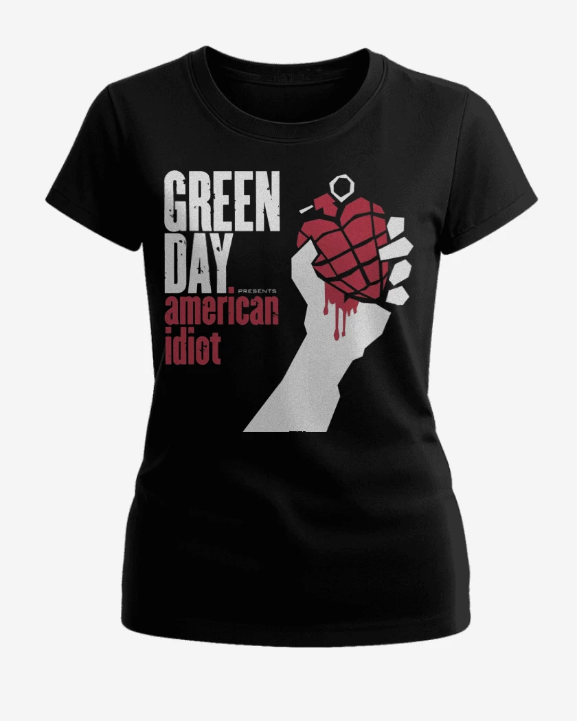 Polera de Mujer Negro de Green Day American Idiot