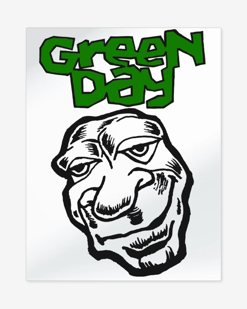 Print metalico Blanco de Green Day Face