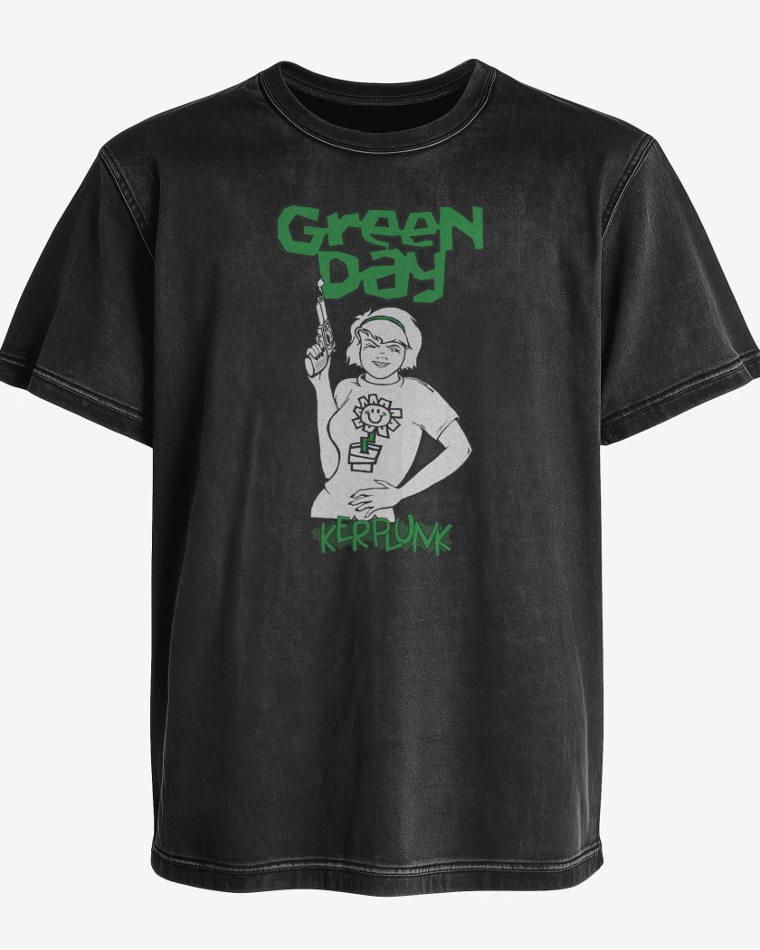 Polera desgastada Negro de Green Day Kerplunk