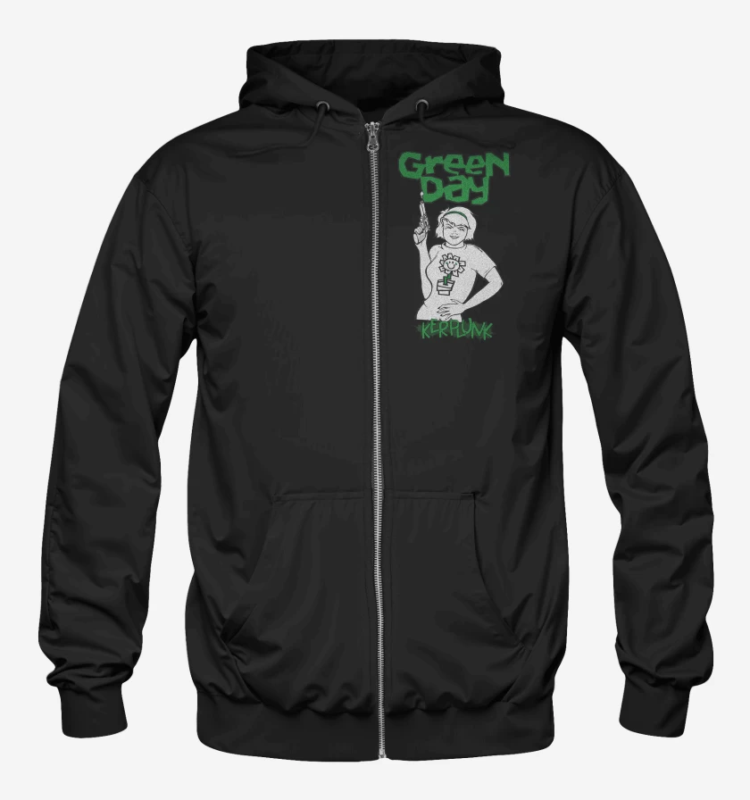 Poleron Canguro con cierre Negro de Green Day Kerplunk