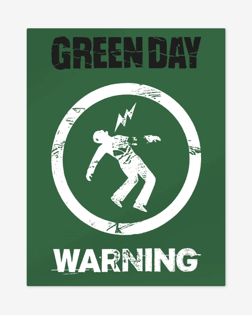 Print metalico Verde jade de Green Day Warning