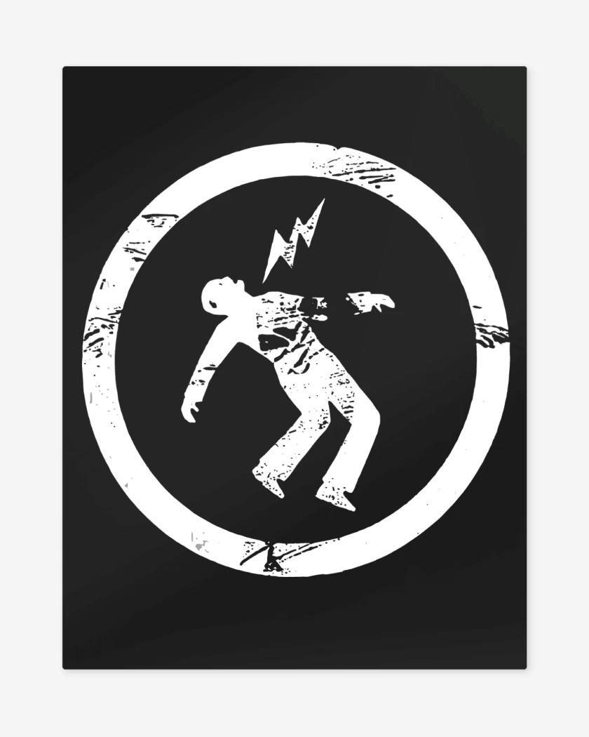 Print metalico Negro de Green Day Warning Logo