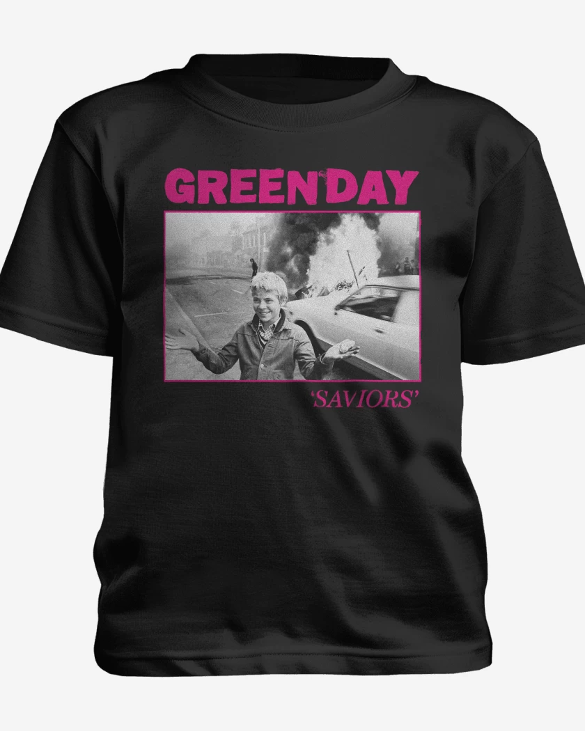 Polera de niño Negro de Green Day Saviors