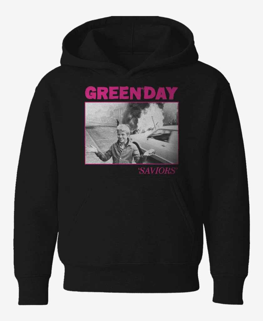 Poleron de niño Negro de Green Day Saviors
