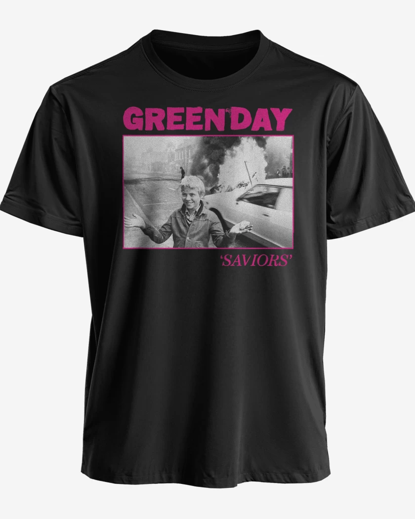 Polera premium Negro de Green Day Saviors